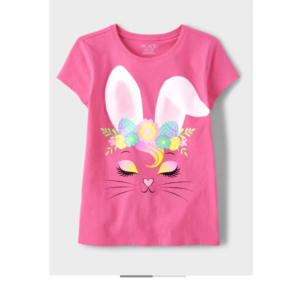 NWT The Children's Place Pink Bunny Face Tee